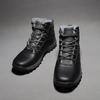 Fashion Plus Size 48 Winter Men's Boots  Ankle Boots Plush Warm Men Motorcycle Boots Slip On Outdoor Cotton Shoes Chaussure Zapatillas