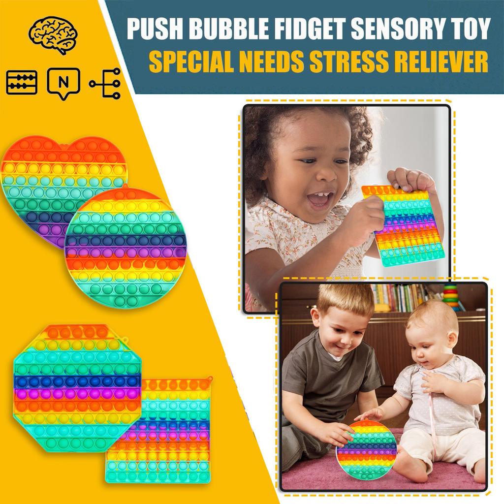 Senzorická hračka 1PC Push Bubble se speciálními potřebami ulevující od stresu