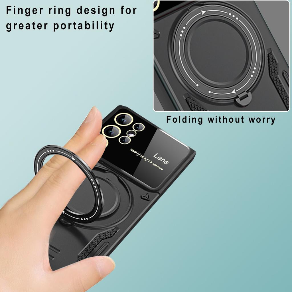 Suitable for Samsung S25 Ultra Magnetic Suction Phone Case S24FE Rotary Bracket A55 Full Inclusive Anti Fall Protection Case