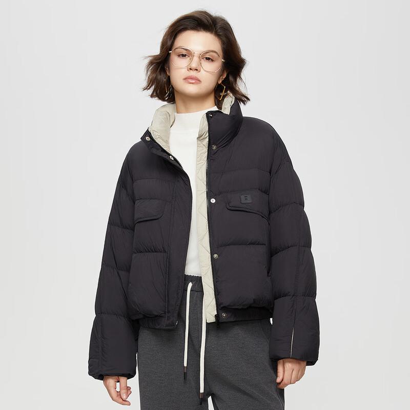 Damen Winter Kurz Stehkragen Daunenjacke