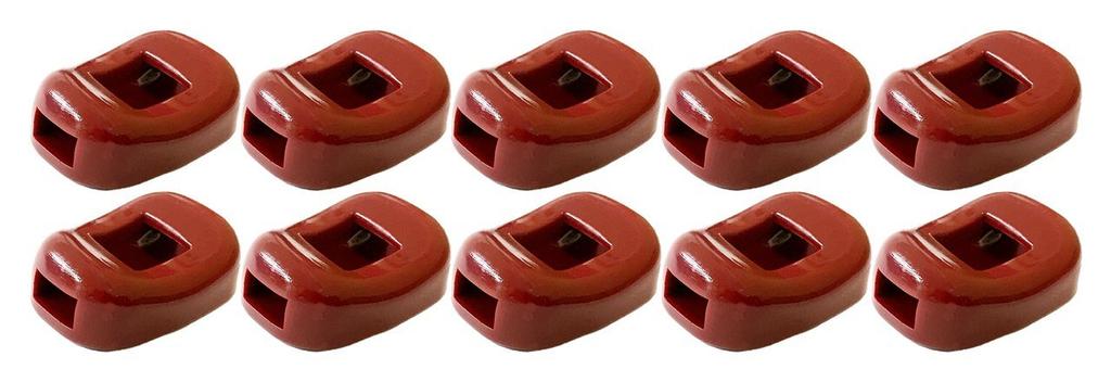 Fukui Craft Chopstick Doubles as Chopstick Holders Pack of 10 Commercial-Grade Rests, Bean-Shaped, [Vermilion],
