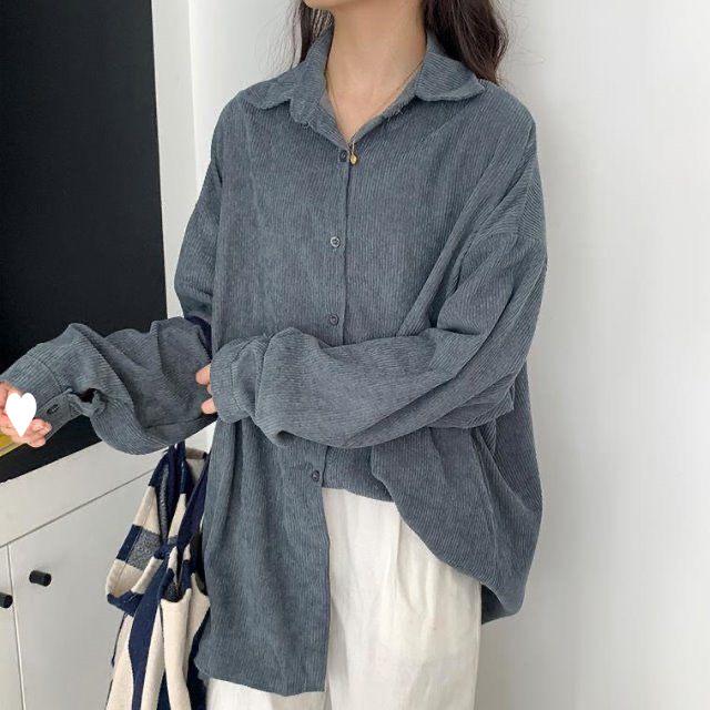 Women's Mid-Length Corduroy Jacket - Gentle Spring/Autumn 2022 Style