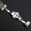 Cinturino per Orologio in Tela 20mm 22mm Rilascio Rapido Impermeabile in Pelle di Mucca per Omega per Seiko Cinturini con Fibbia Deployante a Farfalla