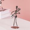 Metal Guitar Player Statue Violin Band Man Model Mini Decoration Handicraft  For Music Lovers