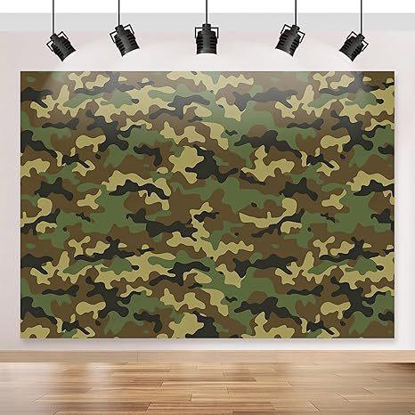 Camouflage Birthday Background Cloth Boy Military Camouflage Camping Military Training Party Decorative Banner Background