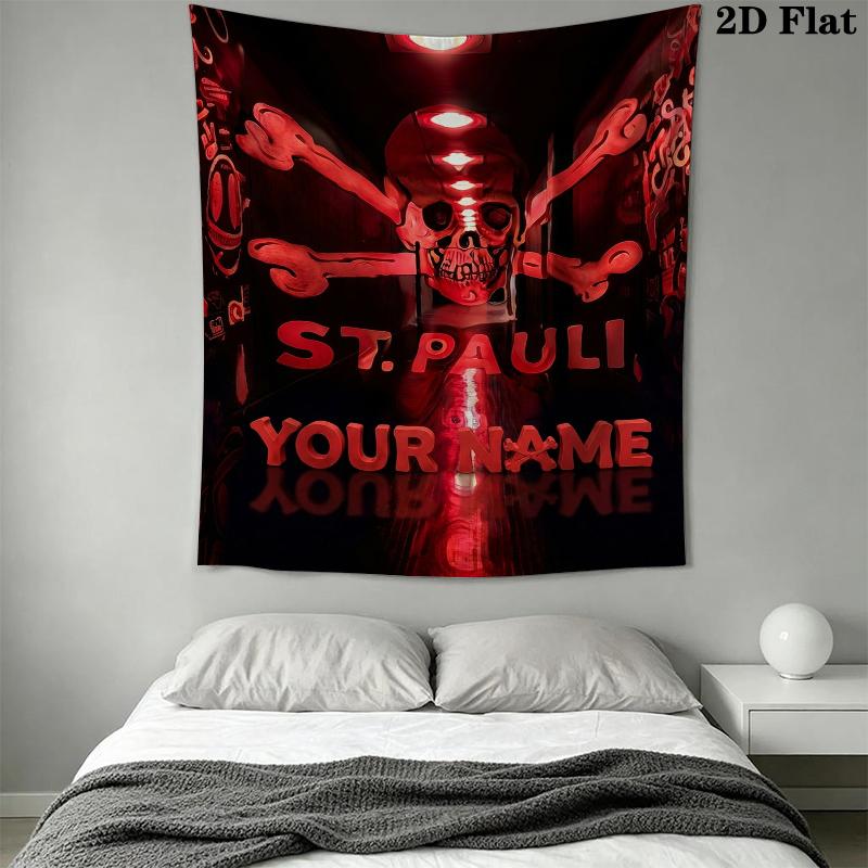 Custom Name ST.pauli Wall Tapestry Aesthetic Wall Hanging Printed Fabric Blanket Decorative Tapestries for Bedroom Living Room Home Decor