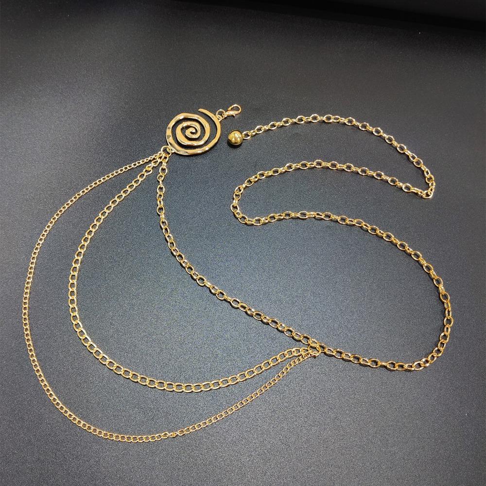 Fashion Metal Waist Chain Belt Ethnic Style Hollowed-out Flower Sweater Chain Bohemian Women Waist Seal Body Decor Accessories