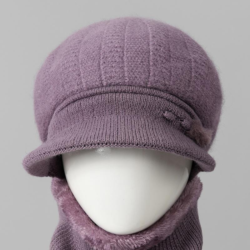 Day Mom Hat Fleece Knitted Thermal Hat Grandma Rabbit Wool Hat Old Man Duck Tongue Cotton Hat