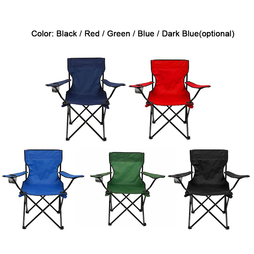 Outdoor Camping Chair Portable Folding Lawn Chair with Armrest Cup Holder Storage Bag for Camping Hiking Fishing Beach