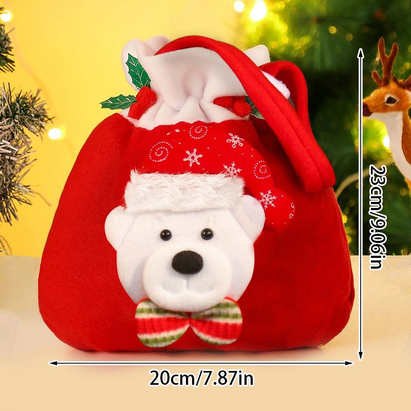 Weihnachtsmann, Schneemann, Elch, Glocke, Geschenktüte, Weihnachtsgeschenktüte, Süßigkeitentüte, Schneeflocke, knackige Tasche mit Kordelzug