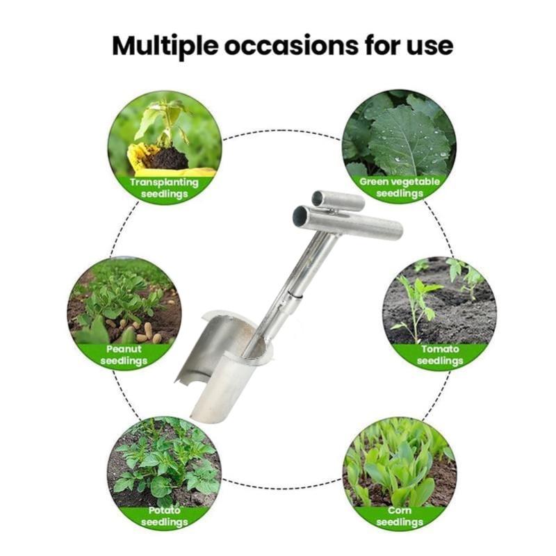 Bulb Planter Tool Alloy Handheld Soil Sampler Lawn And Garden Tool For Weeding Transplanting Digging