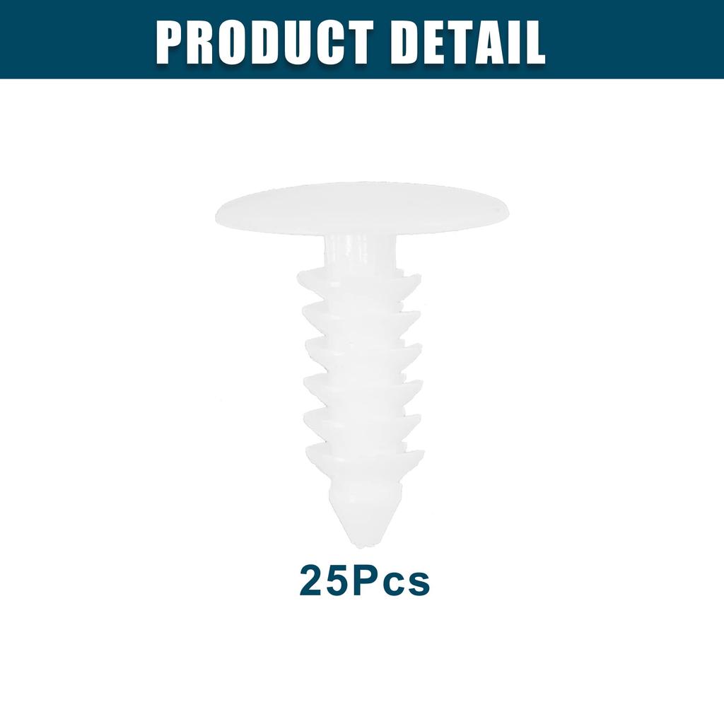 ACROPIX Push Bumper Fastener Rivet Clips Universal 5mm White 25pcs