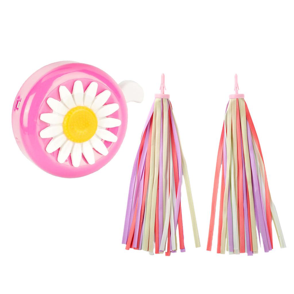 Childrens Bikes Bells with Colorful Streamers Loud Sound Kids Bikes Handlebars Horn and Handlebars Tassels Ornaments