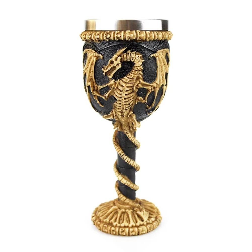 Skeleton Gothic Wine Cup Punk Skull Goblet Drinkware Viking Dragon Drinking Mug  Home