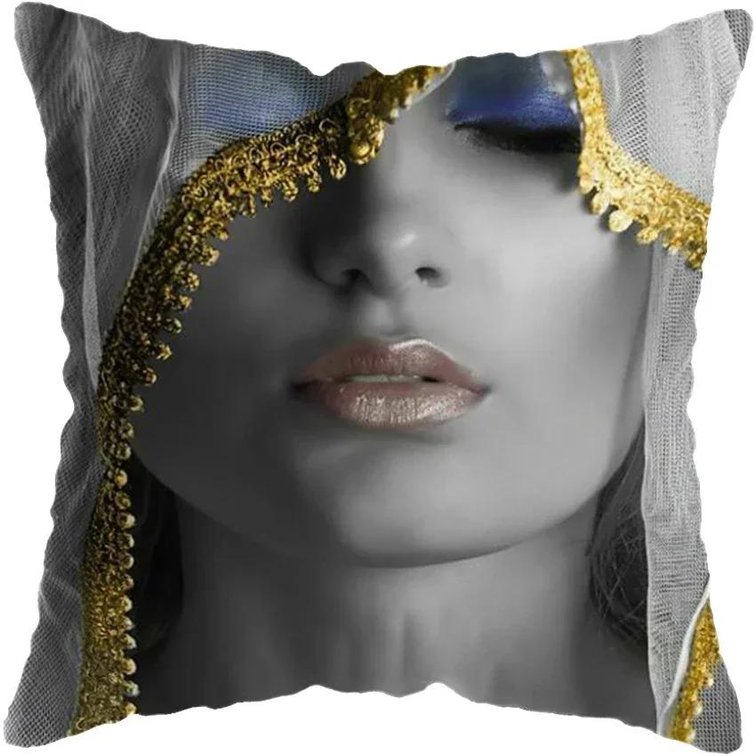 Decor Home Moda Afro Negru Femei Fete Canapea Fete de Perna Dormitor Sufragerie Huse de Perna