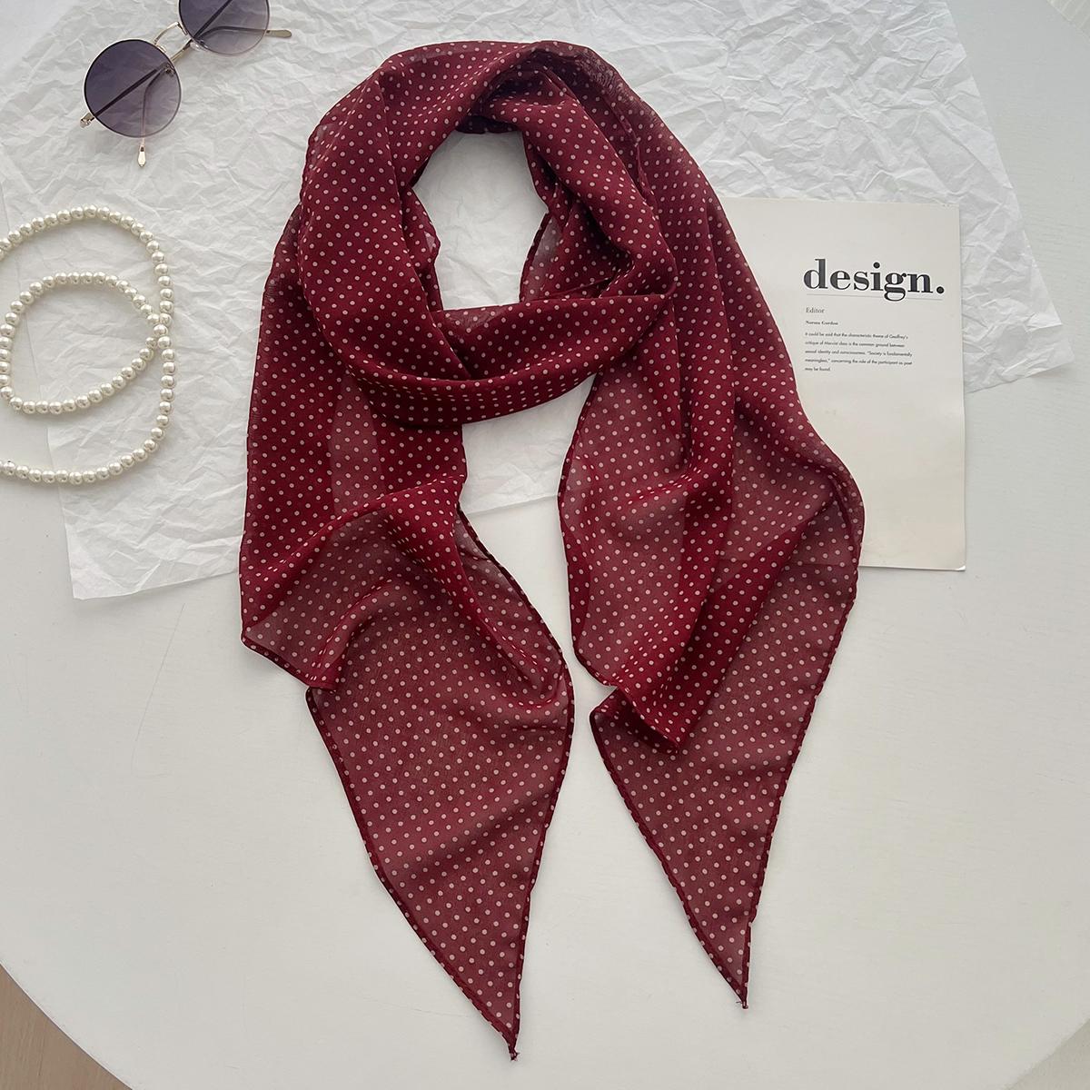 

Чжан Жуонань Тот же черный шелковый шарф в горошек, Высококачественные шейные аксессуары, Многофункциональное универсальное украшение для рубашки 190cm