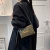 Corduroy Bag Women's Large Capacity 2025 New Autumn and Winter Leopard Print Shoulder Messenger Bag Casual Commuter Clutch Bag