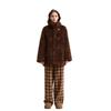 Womens Faux Fur Coat Lamb Wool Blend Horn Button Thick Warm Winter Jacket Petite Women