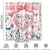 1 Valentine's Day Shower Curtain - Polyester Bathroom Decor with Floral Heart and Butterfly Pattern, Perfect for All Seasons