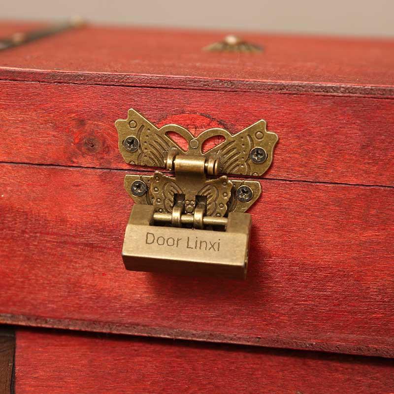 Vintage Wooden Desktop Jewelry and Keepsake Box