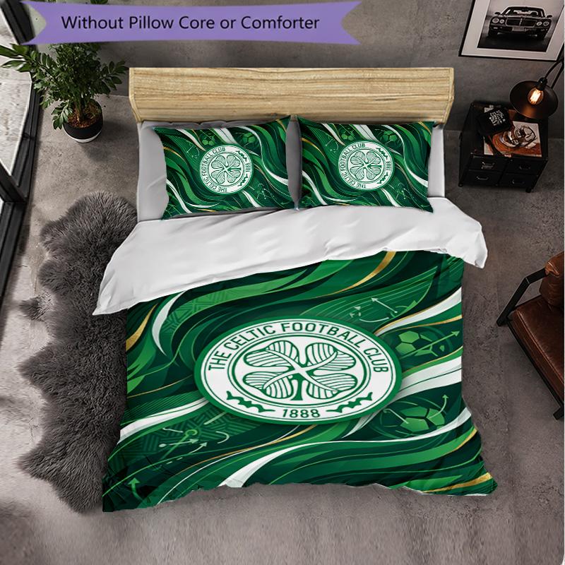 Biancheria da Letto a Tema Celtic FC Set 3 Pezzi Copripiumino Biancheria da Letto Decorativa Per Camera Adolescenti Decorazione Casa
