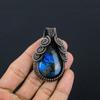 Blue Flash Labradorite Handmade Pendant, Natural Gemstone Jewelry, 999 Copper Wire Wrapped Pendant Jewelry, For Gift