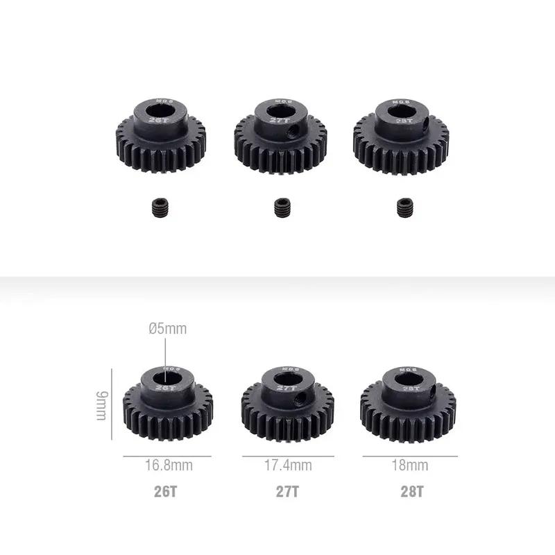 M0.6 17T 18T 19T 20T 21T 22T 23T 24T 25T 26T 27T 28T 5mm Shaft Metal Pinion Steel Motor Gear for 1/10 RC Car Model Toy Parts