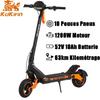 Elektrisk hopfällbar sparkcykel KuKirin G3 - 1200W Motor - 52V 18Ah Batteri - 10.5" Däck - 936WH Räckvidd 70KM - Svart
