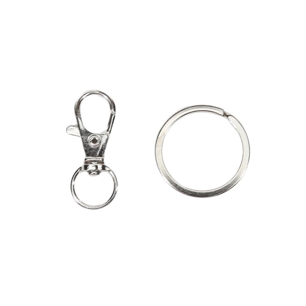 25Pcs Swivel Clasps Set Lanyard Snap Hooks with Key Chain Rings Keychain Clip Hooks for DIY Jewelry Necklace Bracelet Making Handcrafts Supplies