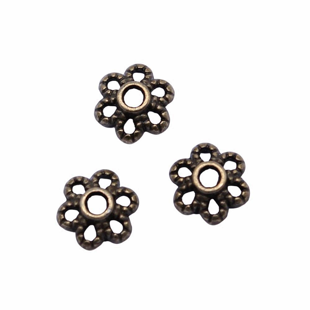 Multi Color Swirl Flower Bead Caps Spacer Beads For Jewelry Making Components
