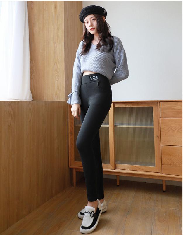 Winter With Added Fleece, Thickened Base, Warm Cotton Pants, Worn Outside, Leggings For Women