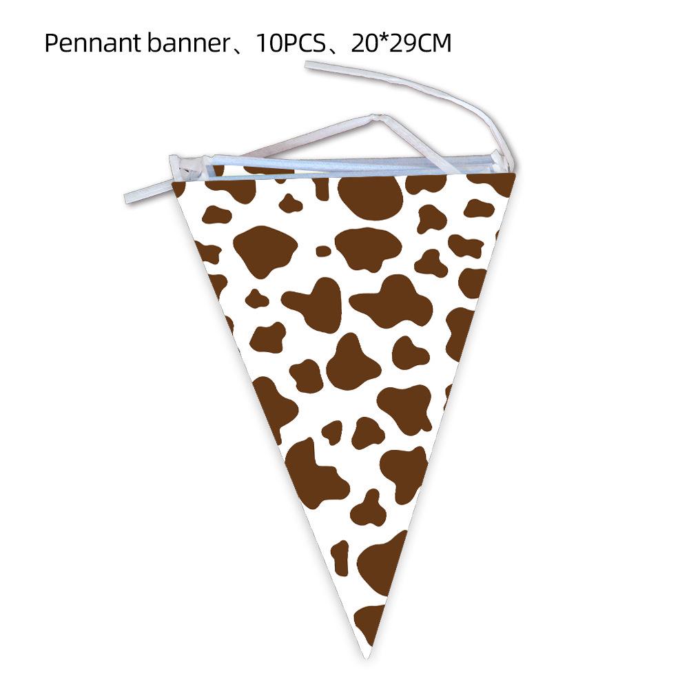 Black & White Cow Print Disposable Tablecloth and Banners Party Set