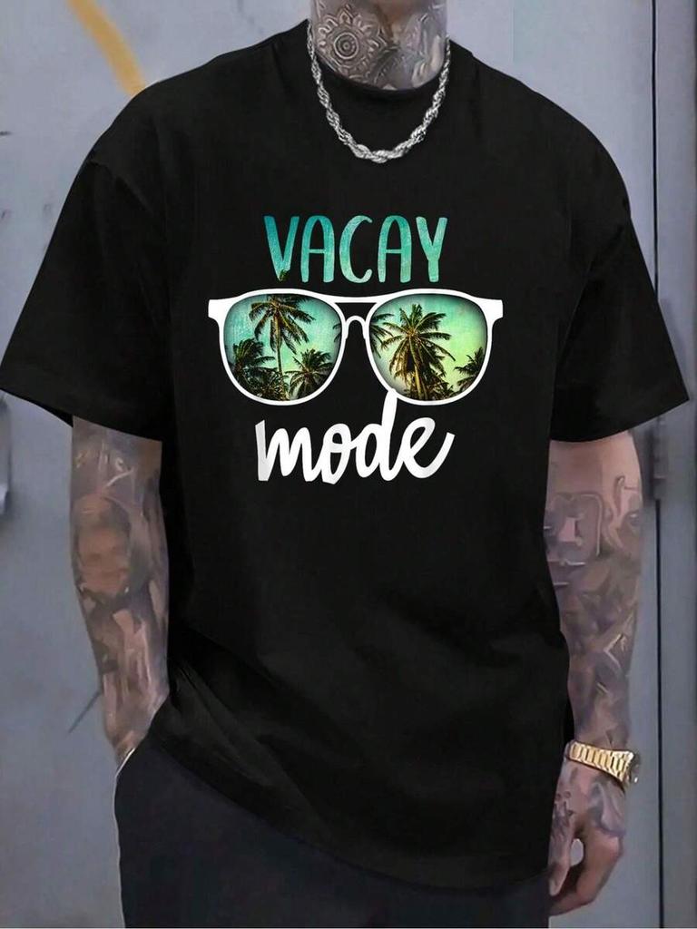 100% Cotton Vacay Mode Cute Vacation Summer Cruise Getaway T-Shirt Fashion Women's Men's Graphic Tee Causal Tops