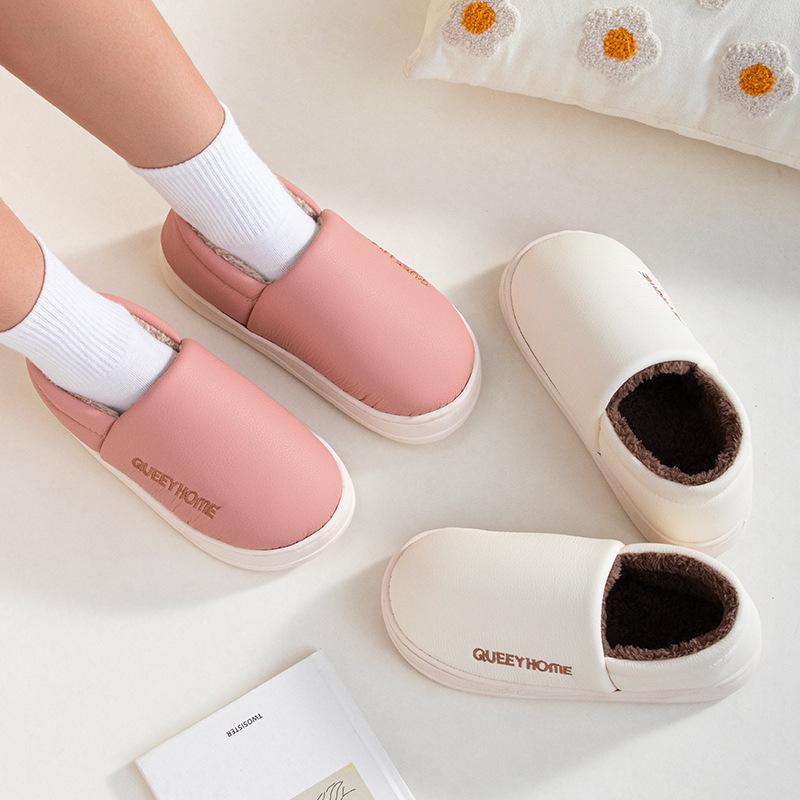 Fashion Waterproof cotton slippers for men anti slip for suitable for home  thick soled cotton slippers for women zapatillas de mujer