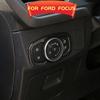 Carbon Fiber Black For Ford Focus 4 MK4 2019-2022 Car Headlight Switch Knob Panel Decorative Sequins Cover Trim Sticker Acc.