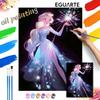 Oil Painting DIY Digital Painting Elsa Frozen Snowflake Princess HandPainted Wall Art for Living Room and Entryway.
