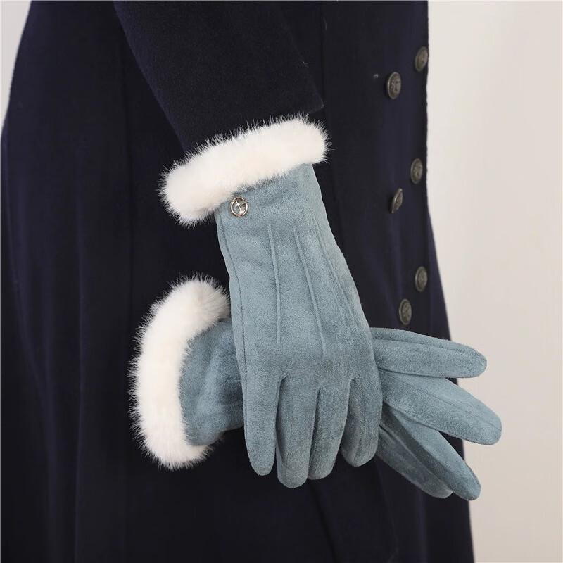 VICTORIA&VERA Women's Touchscreen Suede Lined Winter Gloves