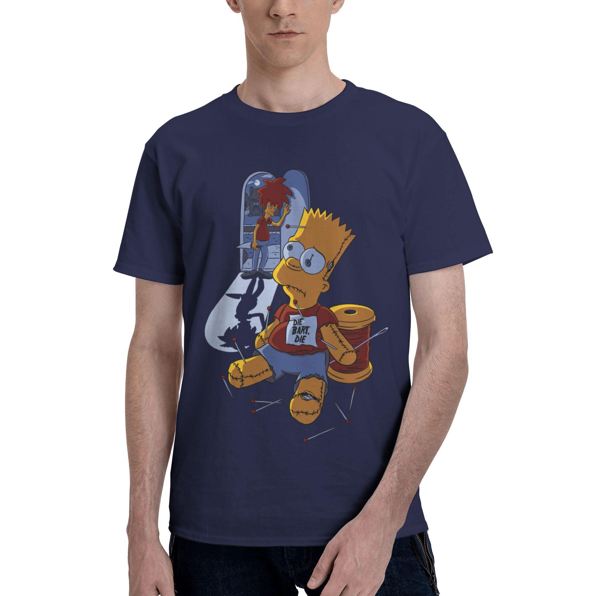 

Custom Male S-Simpsoned Die Bart Die T Shirts Short-Sleeve Cotton Tshirts Streetwear T-shirt Casual Tees Loose Fit Clothes M