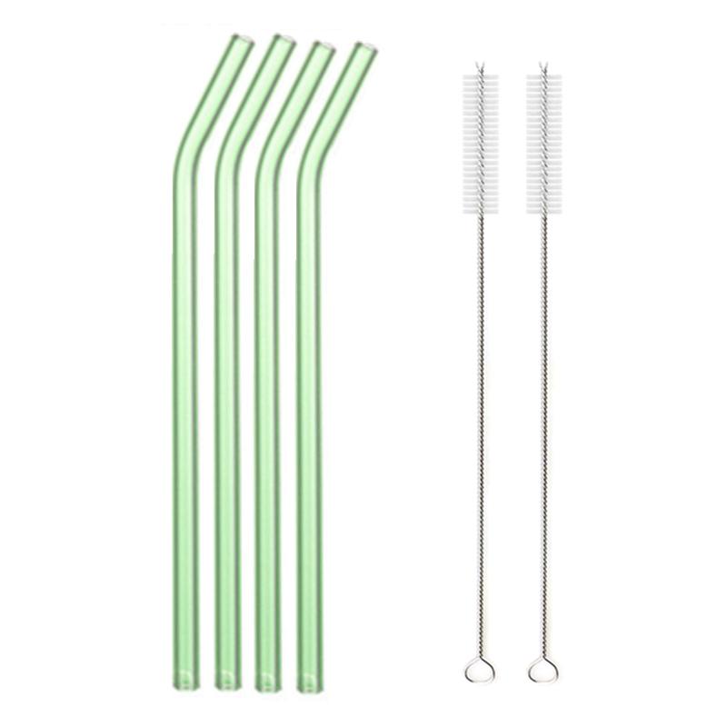 Colorful Glass Straws Reusable Drinking Straw Eco-friendly High Borosilicate Glass Straw Glass Favors Bar Drinkware Tube Party