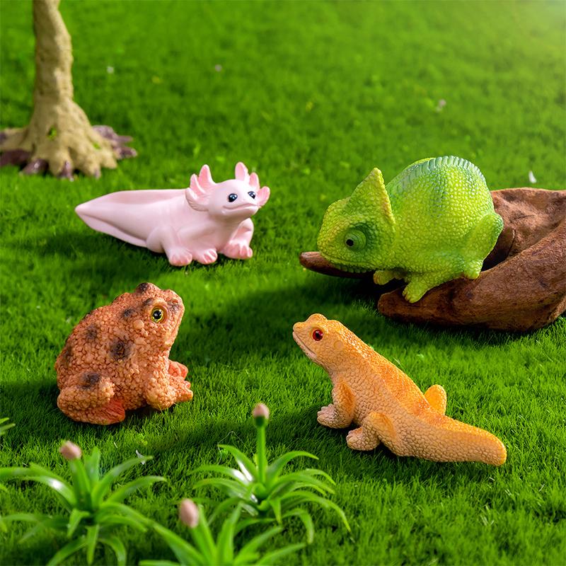 Simulare Axolotl Toad șopârlă cameleon model rășină artizanat miniatură figura DIY acasă decorare desktop masina mici ornamente
