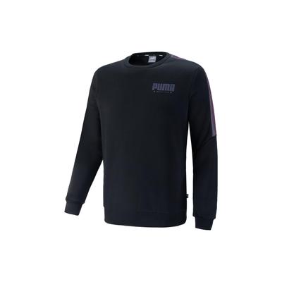 Moletom Esportivo Casual de Gola Careca com Estampa de Letras Masculino Moletom Preto 848239-01