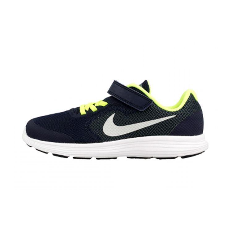 Nike Revolution 3 Comfortable Versatile Non-Slip Shock Absorbing Durable Lightweight Low-Top Kids Running Shoes Kids Sneaker Deep-Blue 819414-404