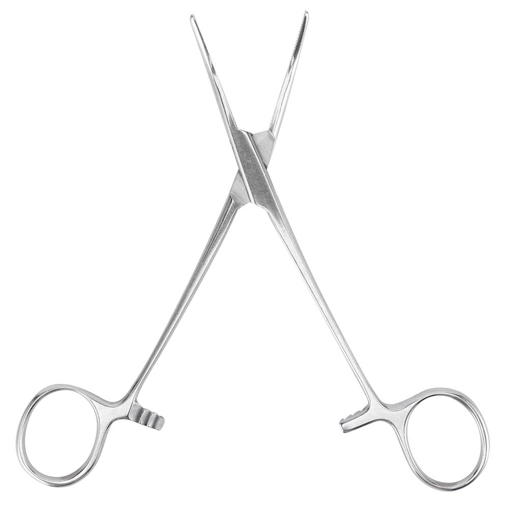 Surgical Haemostatic Hemostatic Forceps Stainless Steel Curved Tip Pliers Pet Hair Tweezers 16cm
