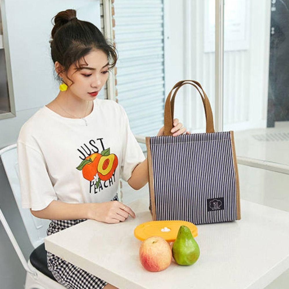 Large Capacity Hand-held Picnic Food Pouch Oxford Cloth Storage Handbag Breakfast