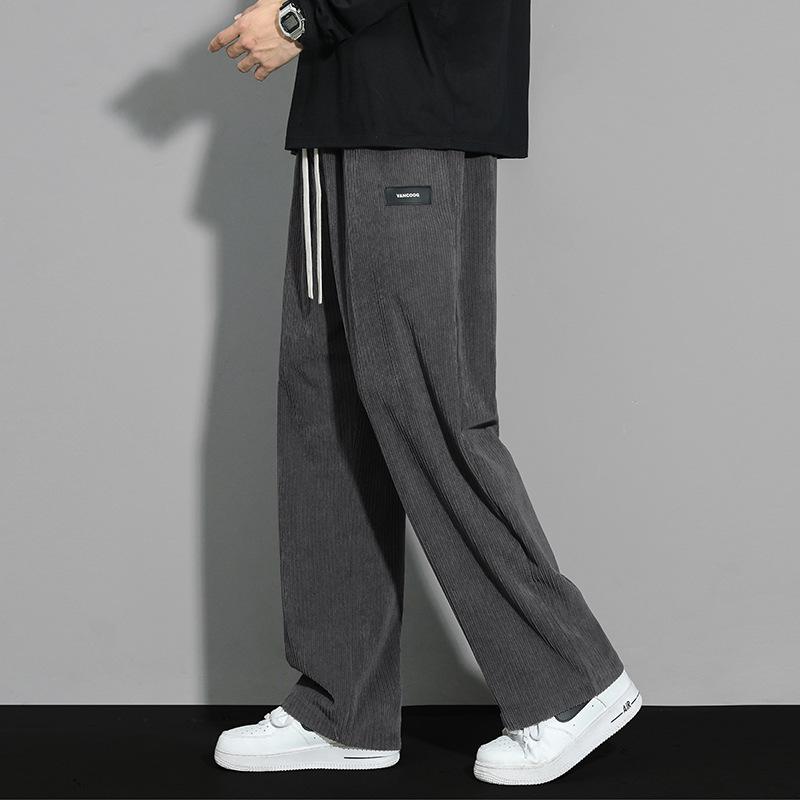 Corduroy Men's Pants Casual Pants Winter New Fleece Thickened Trend Loose Straight Sports Trousers