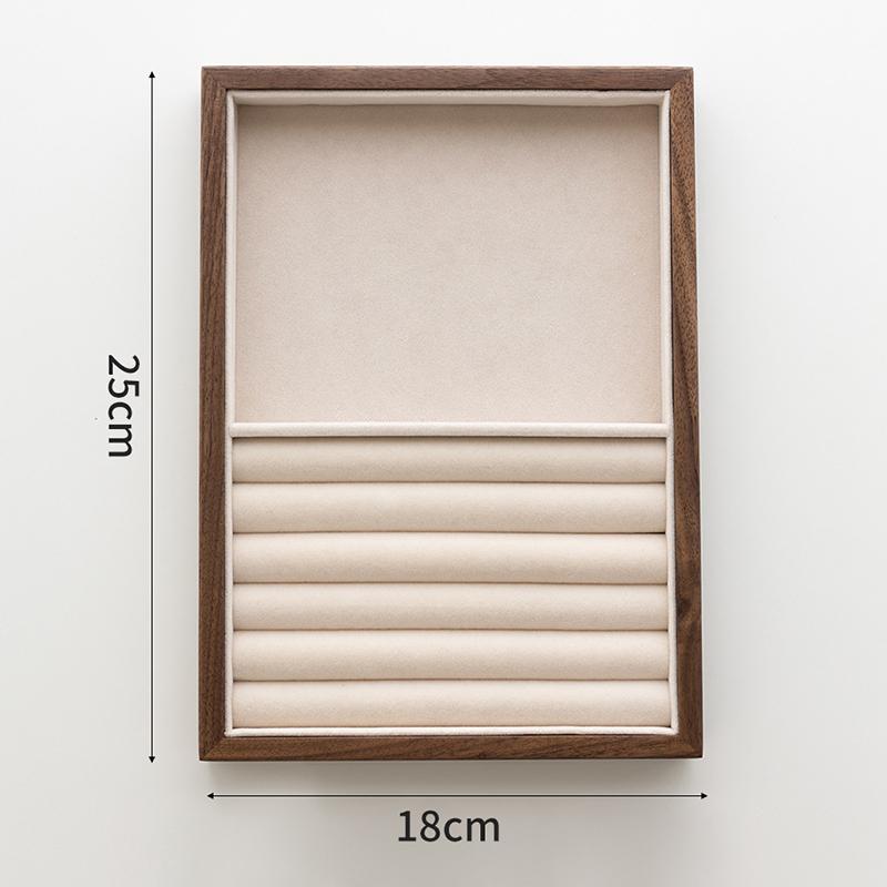 Counter Jewelry Display Tray Large Capacity Ring Earrings Display Trays Showcase Wooden Women's Jewelry Organizer Displays Props