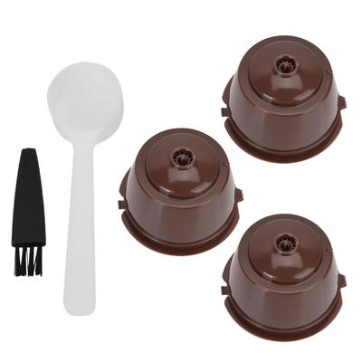 Ensemble de capsules de café réutilisables et rechargeables avec filtre et cuillère (3 capsules de café)