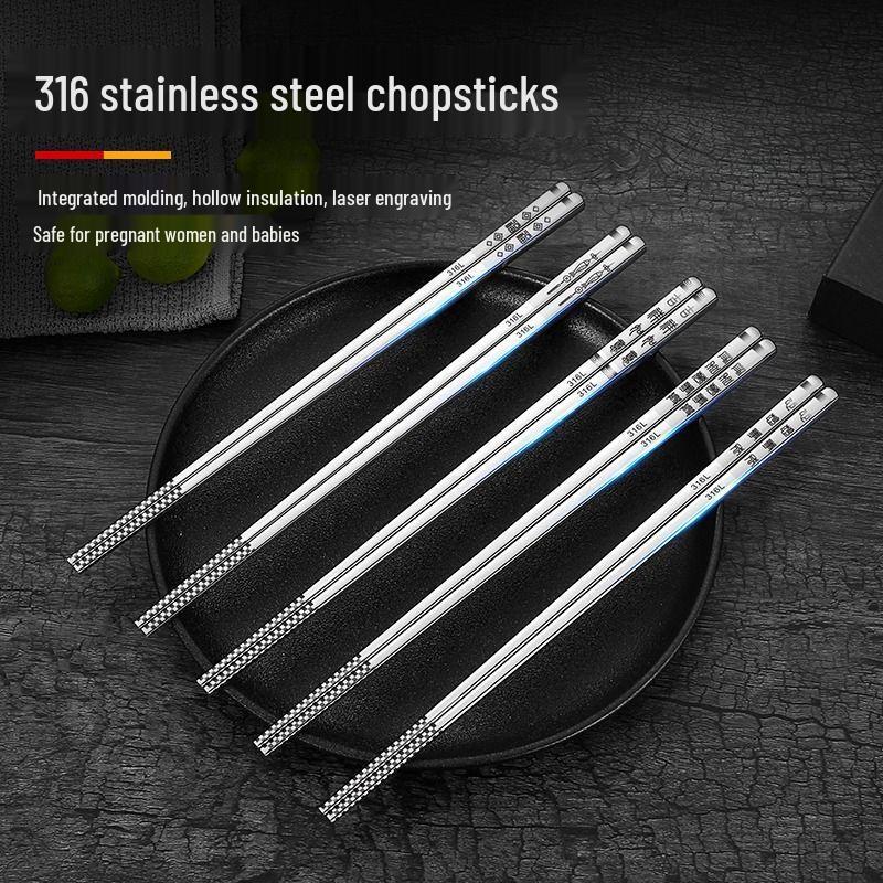 Ruhan 316L Stainless Steel Chopsticks Set