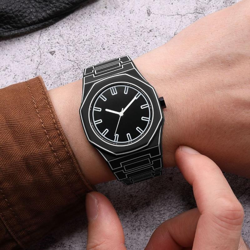 Moderne Minimalistisk Skissering Kreativ Sportsklokke Fritid Enkelt Design Vanntett Silikonrem Kvarts Armbåndsur Klokke Gaver