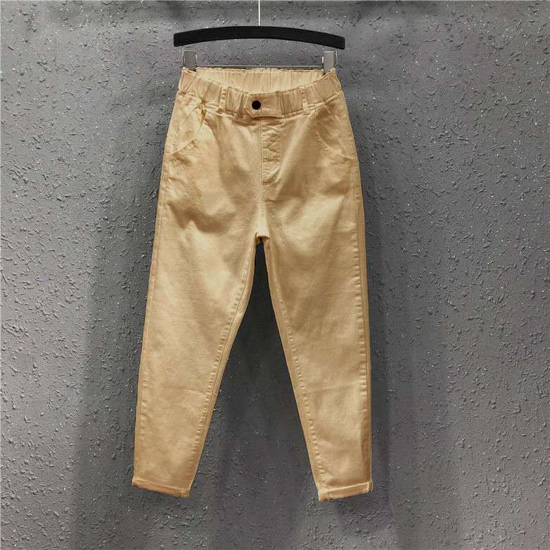 Spring Summer Women's Jeans Ankle Pants Loose Stretch Waist Denim Harem Cotton Stretch High-waisted Jeans